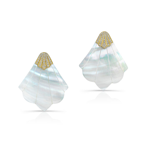 Mother-Of-Pearl & Diamond Harbour Island Earrings