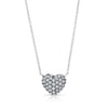 Diamond Full Heart Necklace (Black Rhodium Prongs)