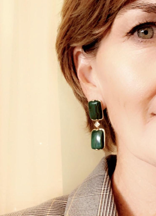 Alexandra Jules Malachite Drop Earring