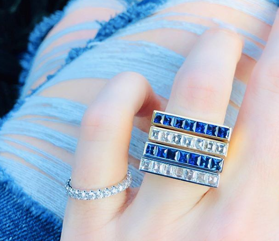 Square-Cut Sapphire Skinni Ring