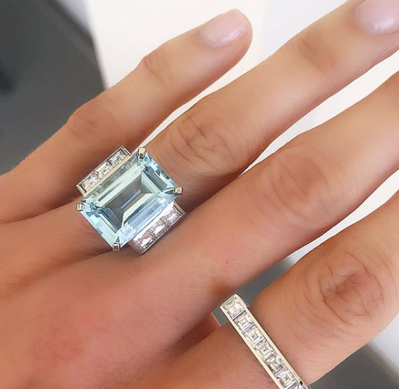 Bespoke Art Deco Style Aquamarine Ring