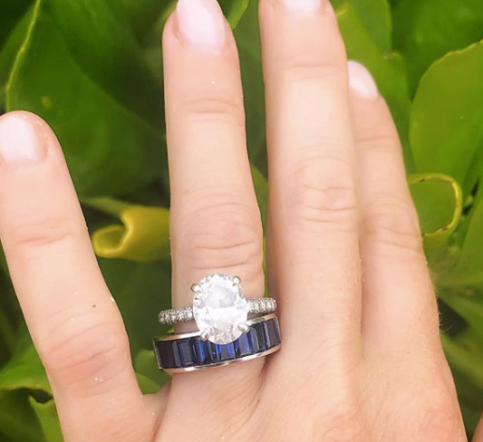 Custom Platinum Oval Diamond Ring