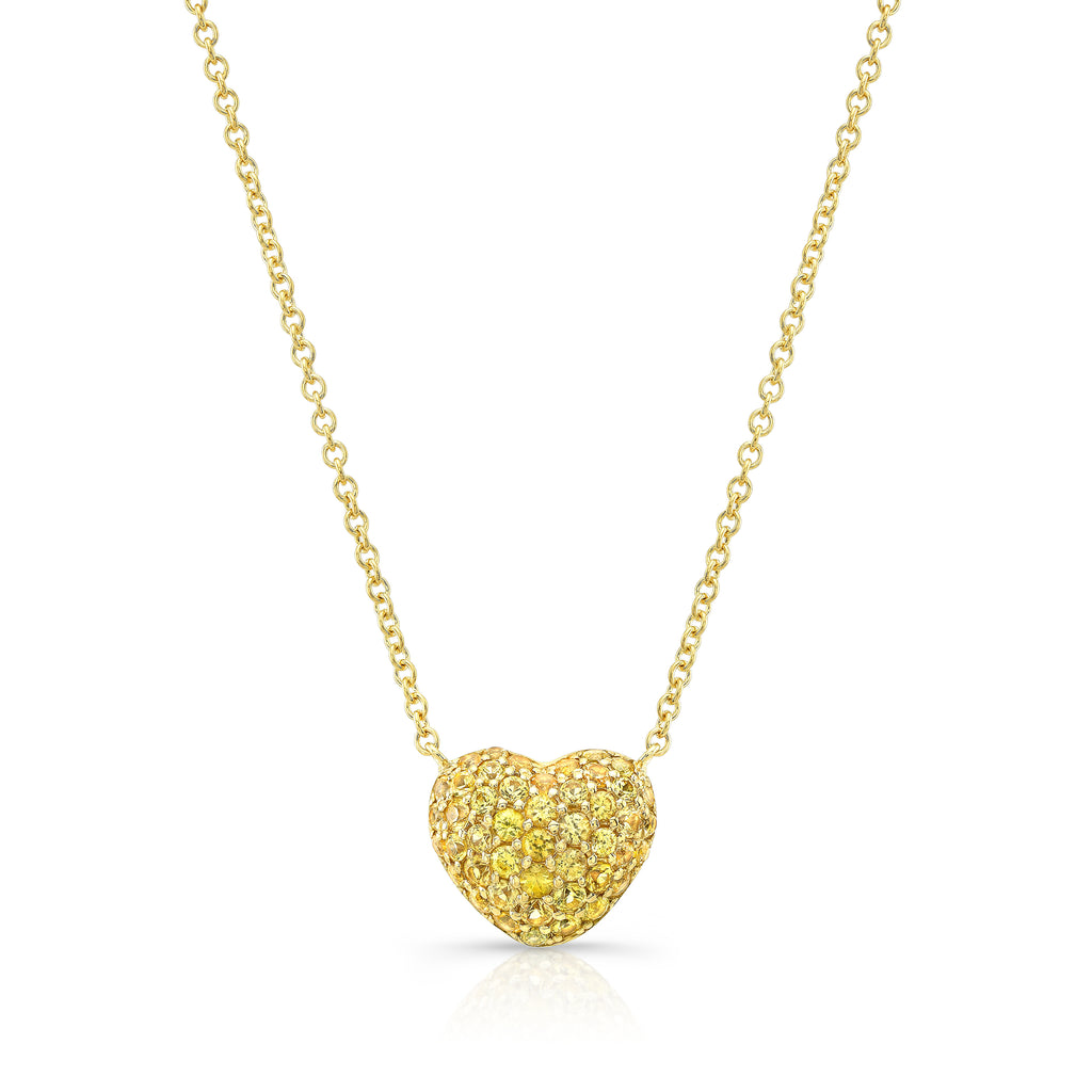 Yellow Sapphire Full Heart Necklace