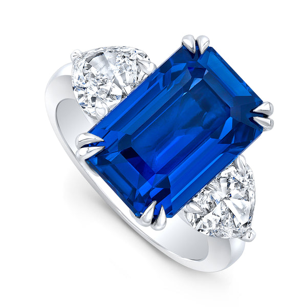 Alexandra Jules Bespoke Sapphire with Diamond Hearts