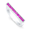 Round Pink Sapphire Skinni Ring
