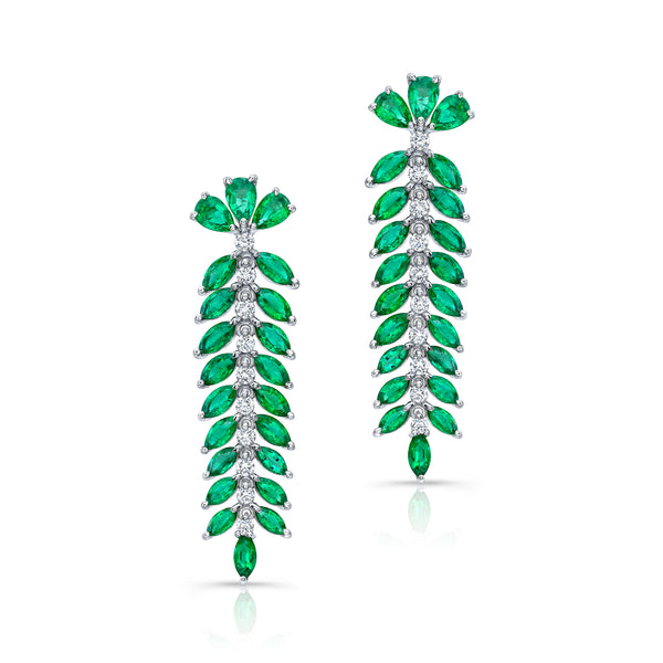 Emerald & Diamond Drop Earrings