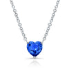 Ceylon Sapphire Heart Pendant Necklace