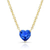 Ceylon Sapphire Heart Pendant Necklace