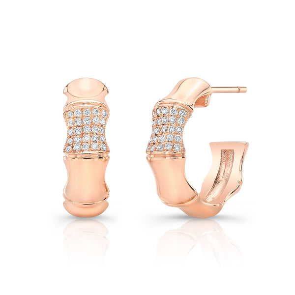 Diamond Bamboo Earrings