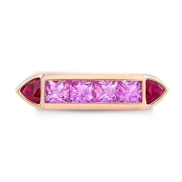 Pink Sapphire & Ruby Deco Ring