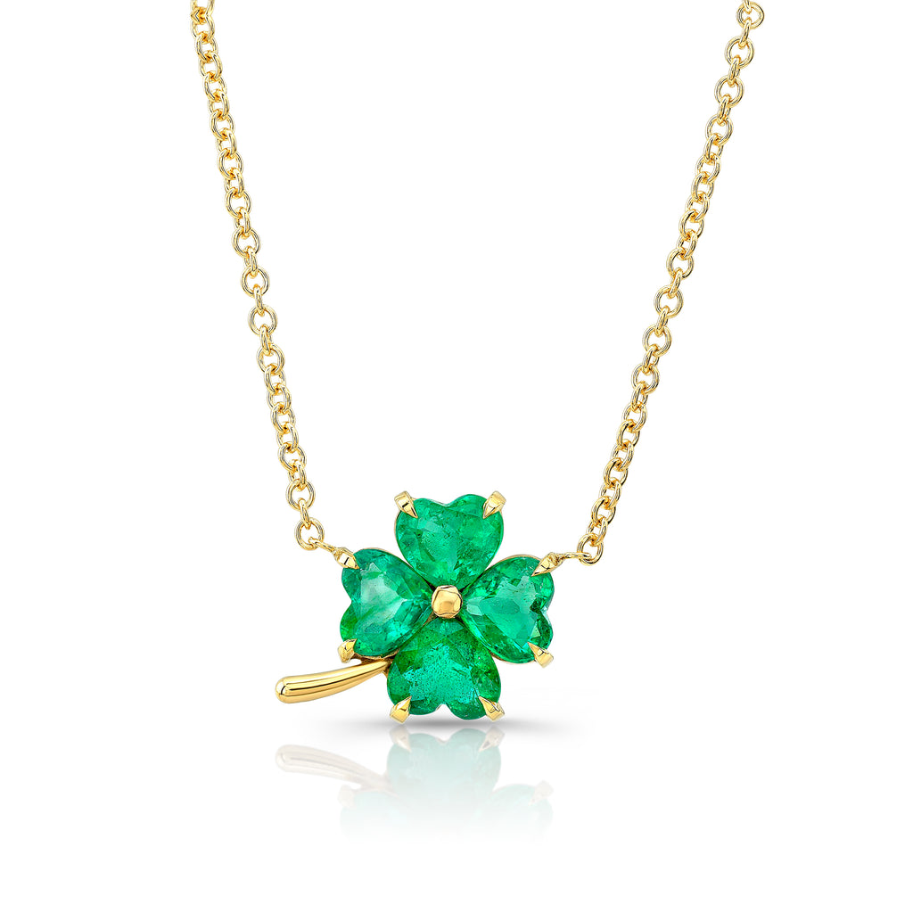 Emerald Four Leaf Clover Necklace