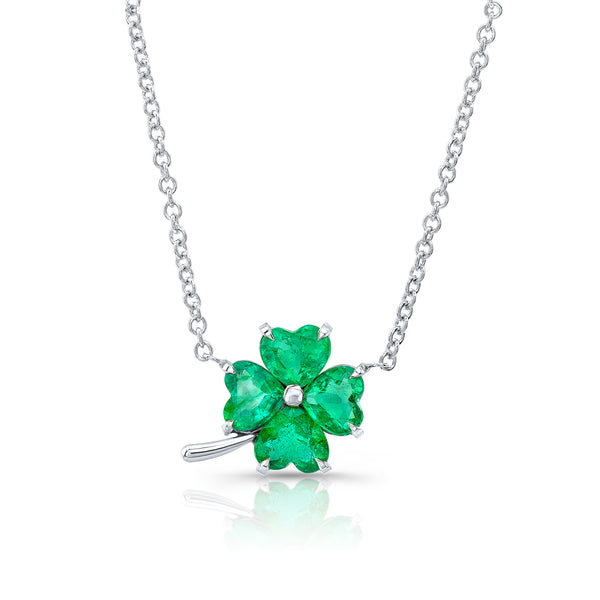 Emerald Four Leaf Clover Necklace