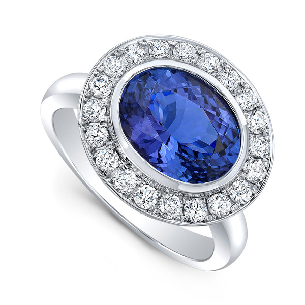 Tanzanite & Diamond Pinky Ring