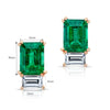Emerald-Cut Emerald & Diamond Baguette Earrings