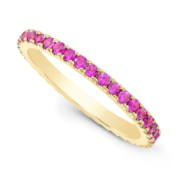 Pave Pink Sapphire Eternity Band