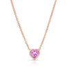 Pink Sapphire Heart Necklace