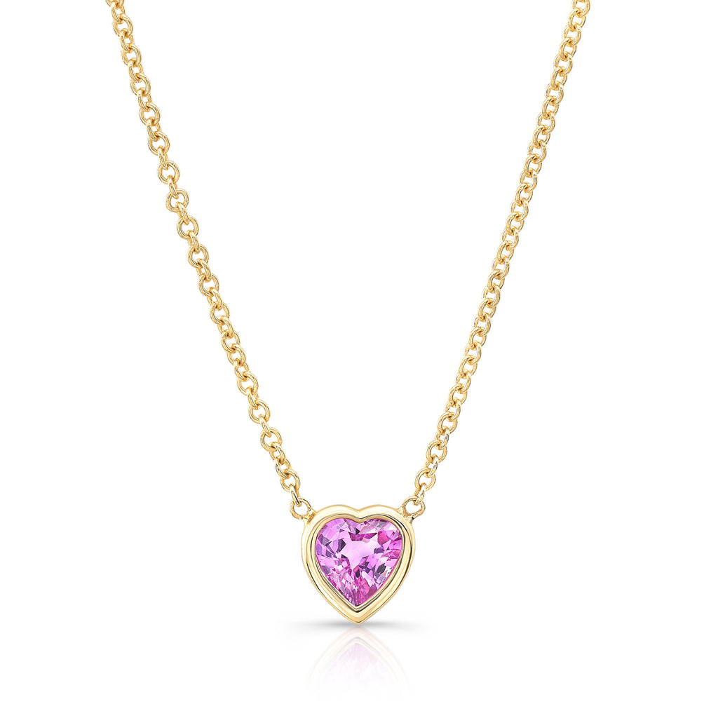 Pink Sapphire Heart Necklace