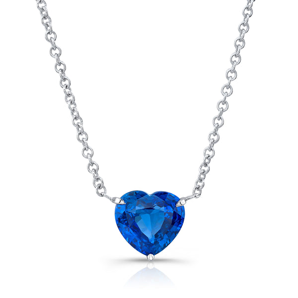 Bespoke Ceylon Sapphire Heart Necklace