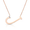 Initial Necklace with Baguette Diamond