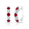 Ruby & Diamond Half-Hoop Huggies