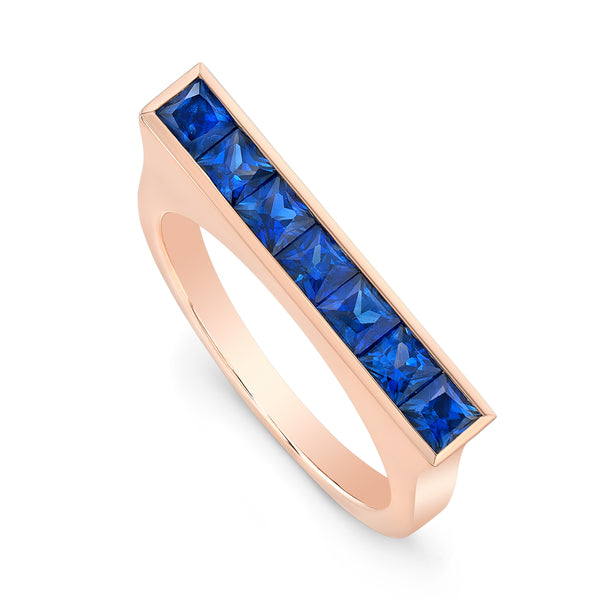 Square-Cut Sapphire Skinni Ring