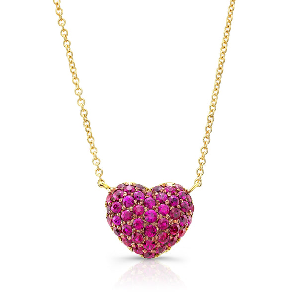 Ruby Full Heart Necklace