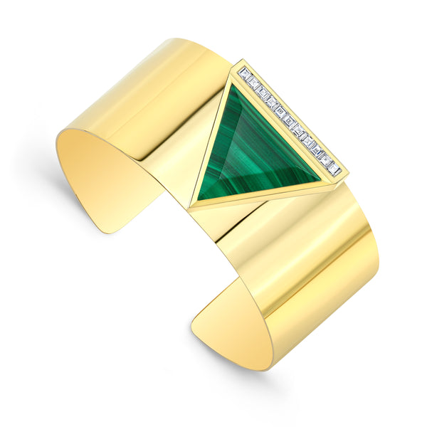 Malachite and Diamond Cuff