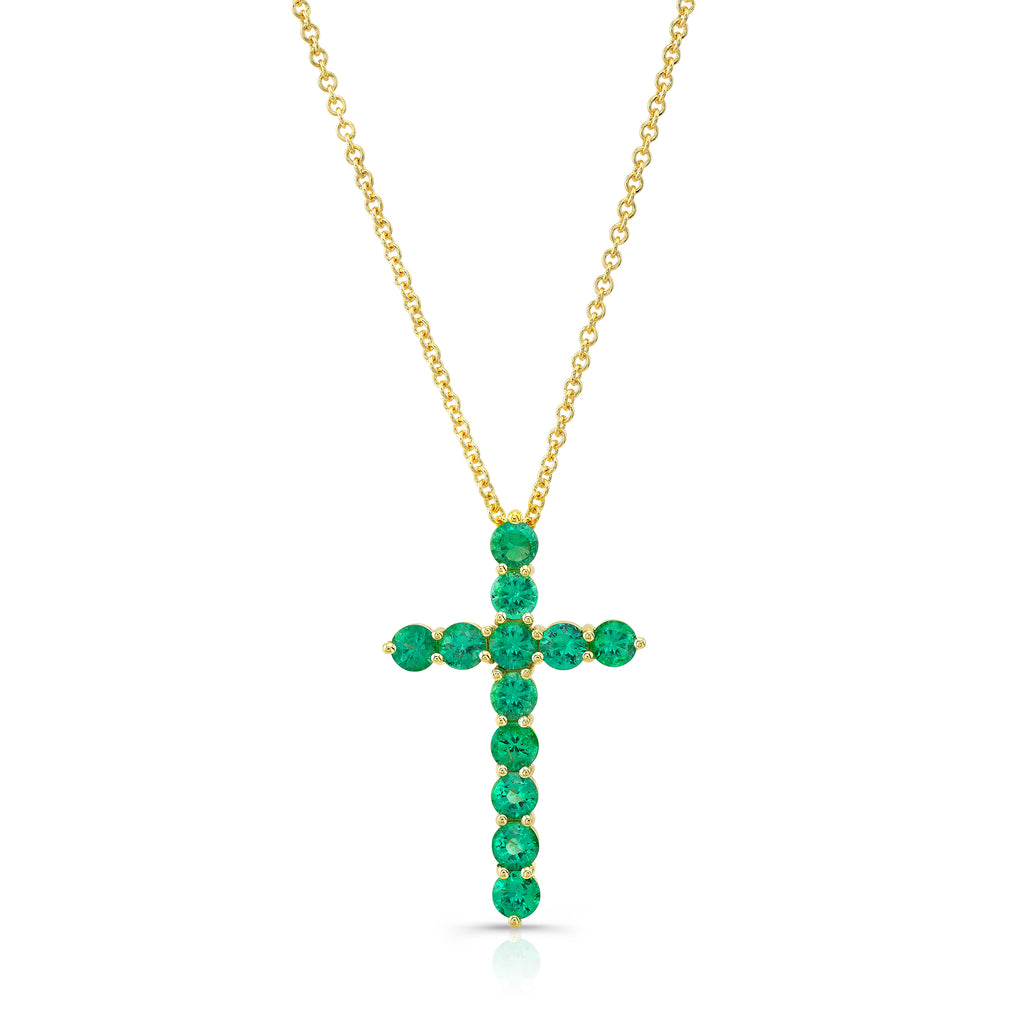 Emerald Cross Necklace