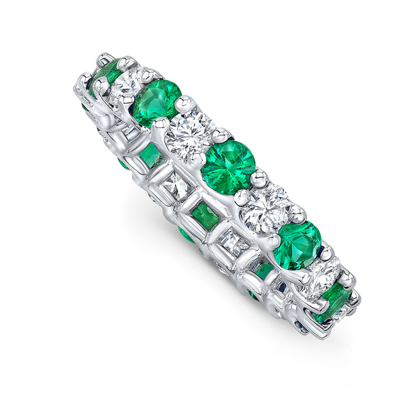 Diamond & Emerald Eternity Band