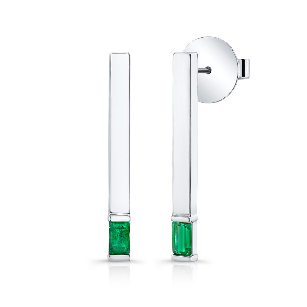 Emerald Matchstick Earrings