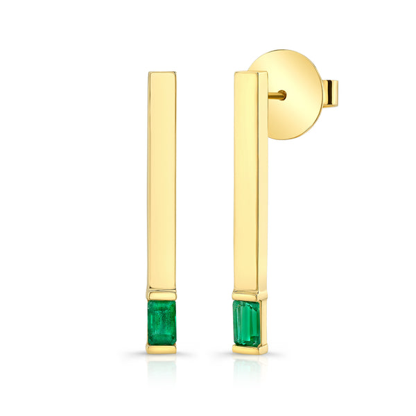 Emerald Matchstick Earrings