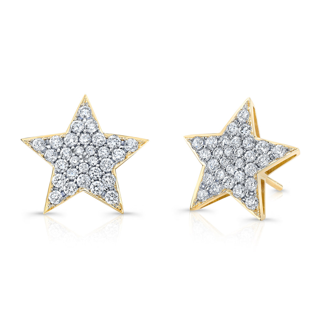 Large Diamond Star Earrings