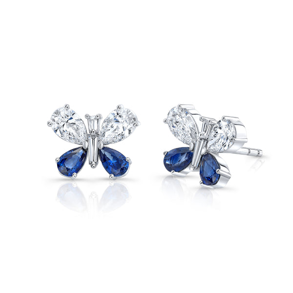 Butterfly Earrings - Sapphire & Diamond