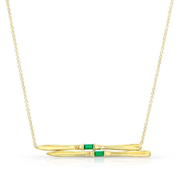 Emerald Ski Necklace
