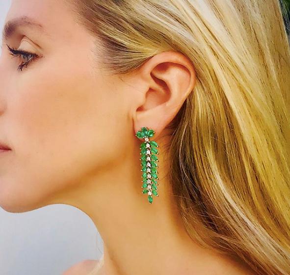 Emerald & Diamond Drop Earrings