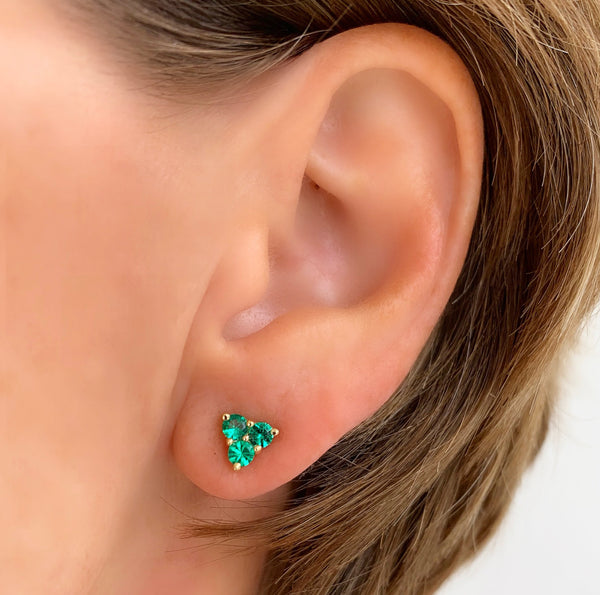 Emerald Trilogy Earrings