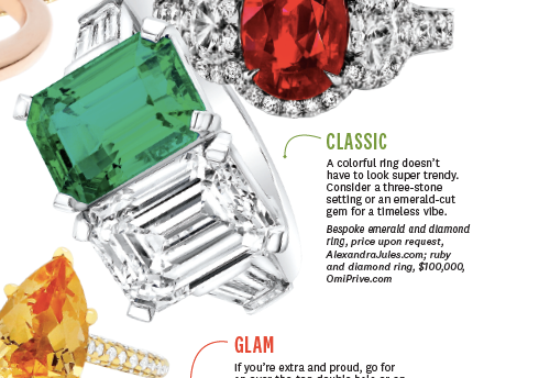 Beautiful feature in "The Knot" with our Bespoke Emerald and Diamond Ring