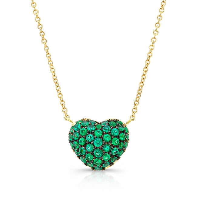Emerald Full Heart Necklace