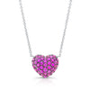 Pink Sapphire Full Heart Necklace