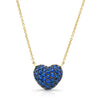Blue Sapphire Full Heart Necklace