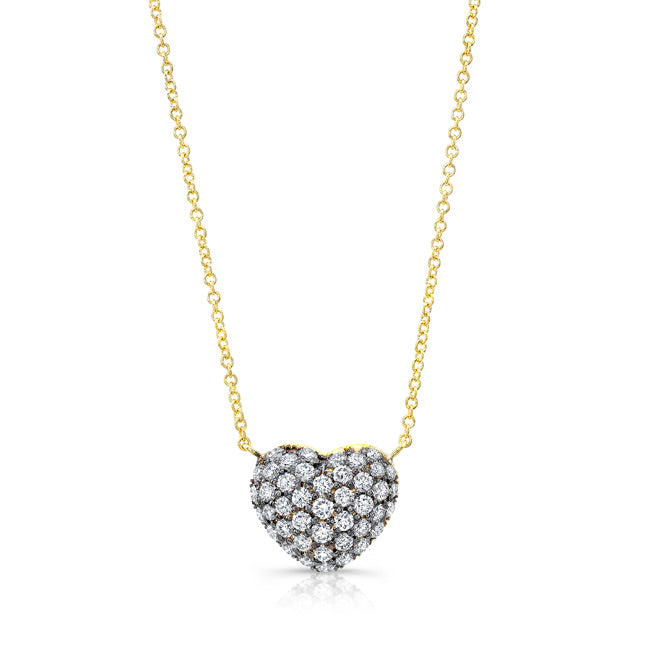 Diamond Full Heart Necklace (Black Prongs)