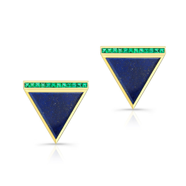 Lapis and Emerald Earrings