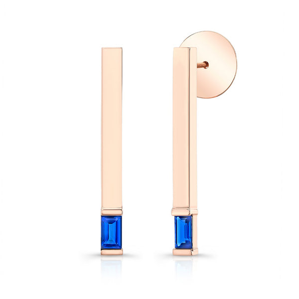 Sapphire Matchstick Earrings