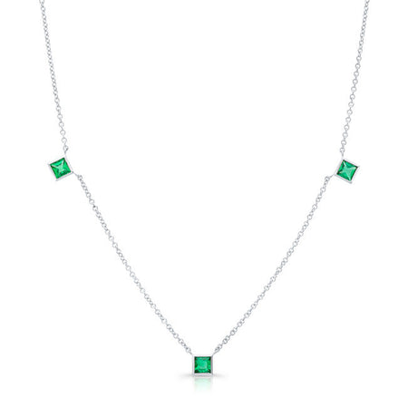 Square Emerald by the Yard Necklace