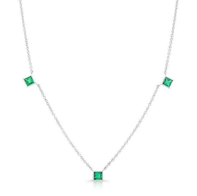 Square Emerald by the Yard Necklace