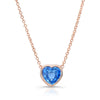 Soft Ceylon Blue Sapphire Heart Necklace