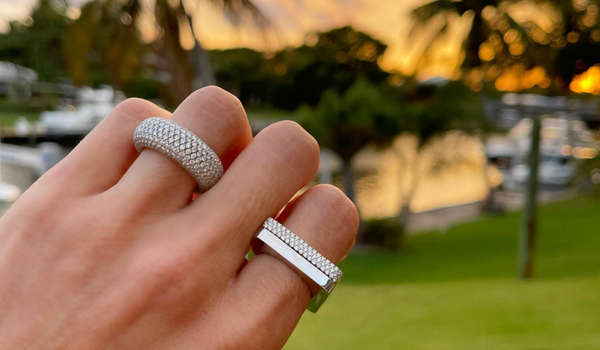 Frosted Diamond Petite Square Lassell Ring