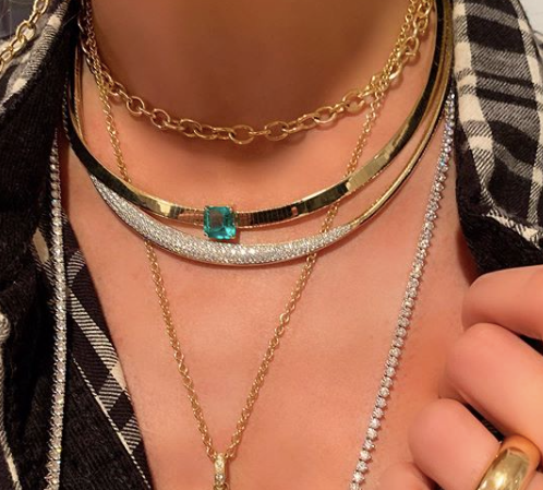 Emerald Omega Necklace