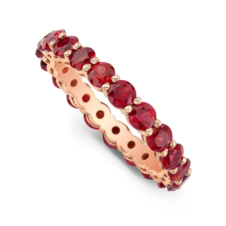 Ruby eternity clearance band rose gold
