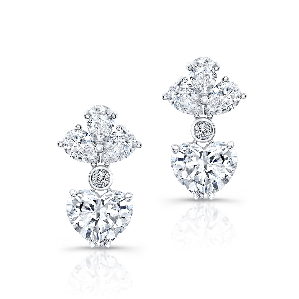 Bespoke Diamond Heart Earrings